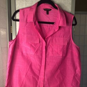Banana Republic deep pink sleeveless blouse